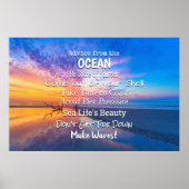Ratschläge vom Ocean Dusk Driftwood Beach Poster (Vorne)