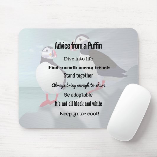 Ratschläge von einem Puffin-Design-Maus-Pad Mousepad (Mit Mouse)