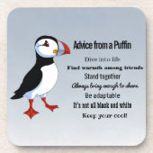 Ratschläge von einem Puffin Design Untersetzer (Vorderseite)