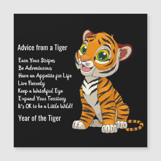Ratschläge von einer Tiger Design Magnetkarte (Vorderseite)