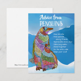 Ratschläge von Pinguinen Flat Grußkarte Einladung