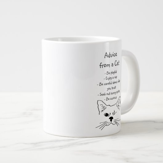 Ratschläge von Winking Cat Fun Animal Spaß Jumbo-Tasse (Vorderseite Rechts)