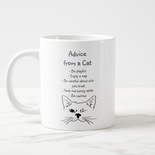 Ratschläge von Winking Cat Fun Animal Spaß Jumbo-Tasse (Links)