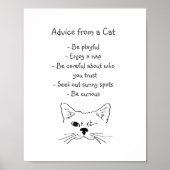 Ratschläge von Winking Cat Fun Animal Spaß Poster (Vorne)