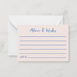 Ratschläge & Wünsche Blauer Bow Handgezeichnetes B Mitteilungskarte