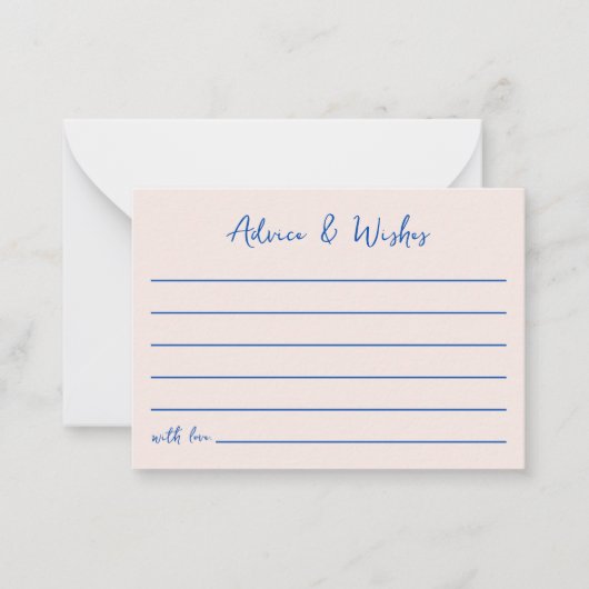 Ratschläge & Wünsche Blauer Bow Handgezeichnetes B Mitteilungskarte (Vorderseite)