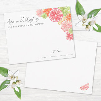Ratschläge zum Brautparty von Citrus Begleitkarte