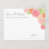 Ratschläge zum Brautparty von Citrus Begleitkarte (Vorderseite)