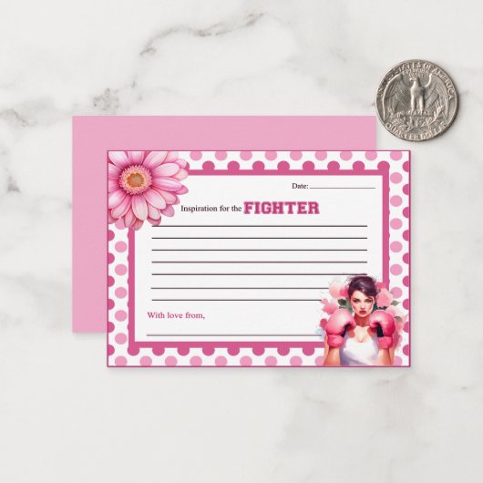 Ratschläge zum rosa und Hübschen Bluthochkrebs Mitteilungskarte (Vorderseite/Rückseite Beispiel)