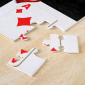 Rätsel Ace Diamonds, Karten spielen, rote Herzen Puzzle (Seite)