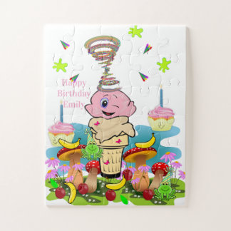 Rätsel, Alles Gute zum Geburtstag Rosa Cupcake Puzzle