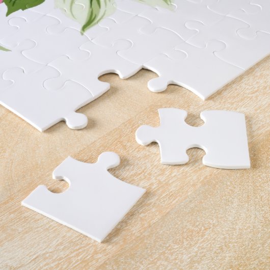 Rätsel Blumengrün Streifen Weißes Pferd BrownPferd Puzzle (Seite)