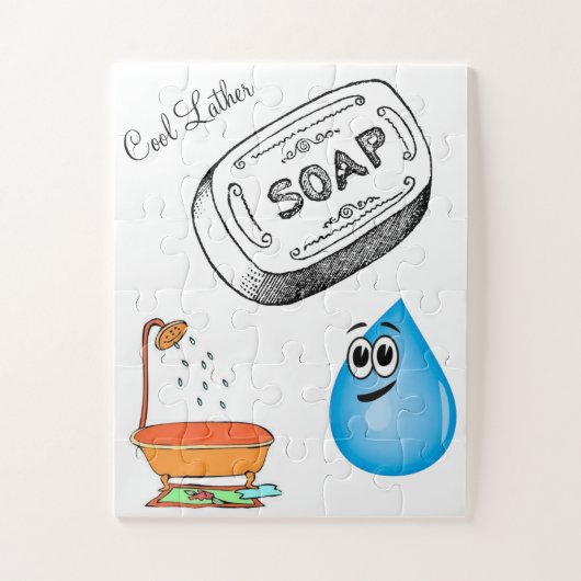 Rätsel Coole Schaumbad Badezimmer Puzzle (Vertikal)