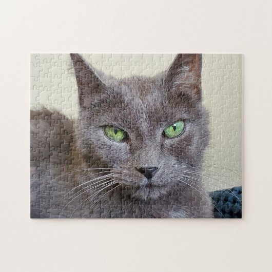 Rätsel der grauen Katze Puzzle (Horizontal)