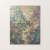 Rätsel der grünen Frühlingslandschaft Puzzle (Vertikal)