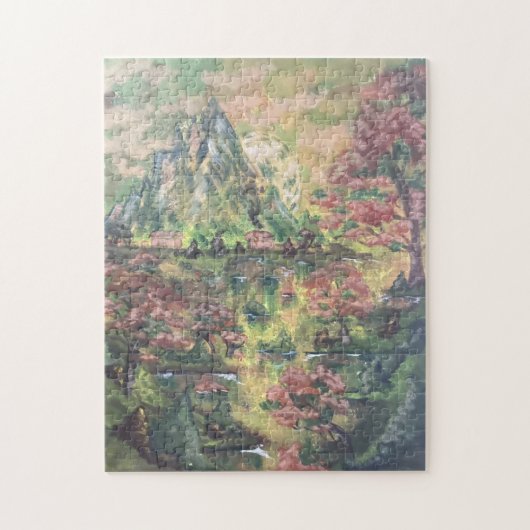 Rätsel der grünen Frühlingslandschaft Puzzle (Vertikal)