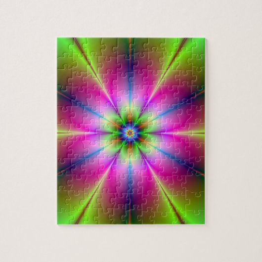 Rätsel der grünen und rosa Blume Puzzle (Vertikal)