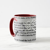 Rätsel der Kriminalität Tasse (Vorderseite Links)