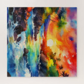 Rätsel der tropischen Wasserfarben Puzzle (Horizontal)