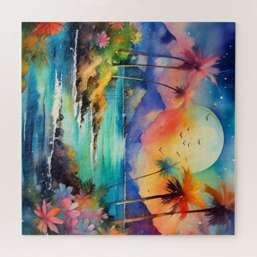 Rätsel der tropischen Wasserfarben Puzzle (Horizontal)