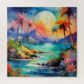 Rätsel der tropischen Wasserfarben Puzzle (Vertikal)