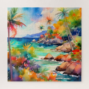 Rätsel der tropischen Wasserfarben Puzzle
