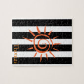 Rätsel Die Sonne mit dem weißen und schwarzen Stre Puzzle (Horizontal)
