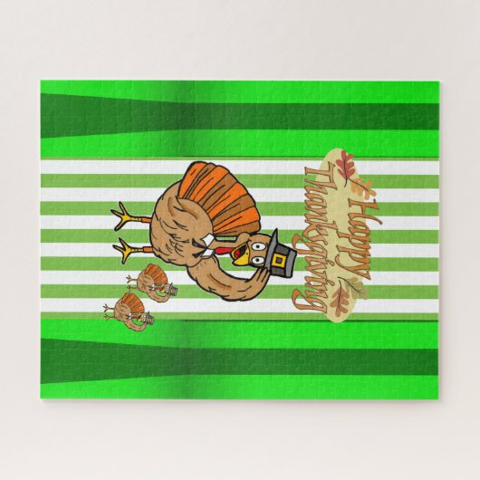 Rätsel Erntedank Türkei Grüner Fall Puzzle (Horizontal)