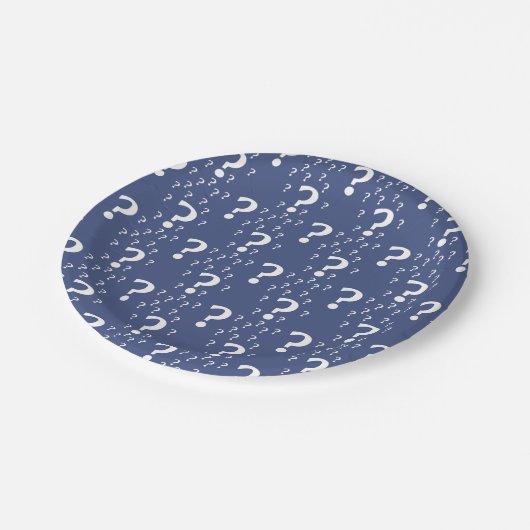 Rätsel-Fragezeichen Pappteller (Schrägansicht)