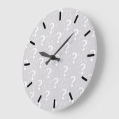 Rätsel-Fragezeichen Rätsel hellgrau Große Wanduhr (Winkel)