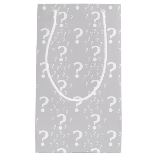 Rätsel-Fragezeichen Rätsel hellgrau Kleine Geschenktüte (Vorderseite)