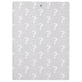 Rätsel-Fragezeichen Rätsel hellgrau Klemmbrett (Rückseite)