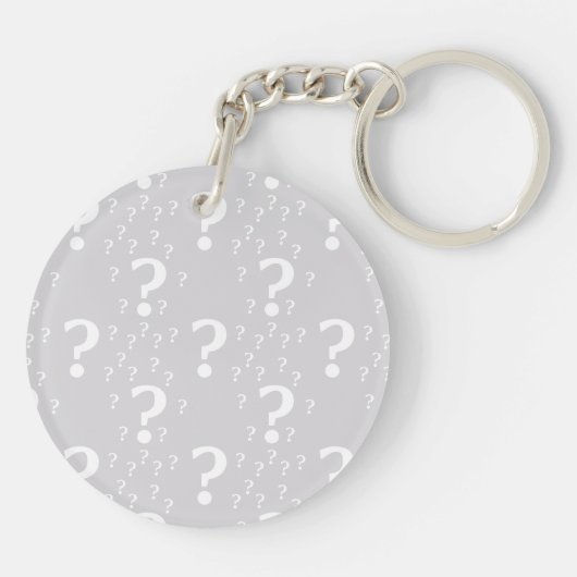 Rätsel-Fragezeichen Rätsel hellgrau Schlüsselanhänger (Rückseite)