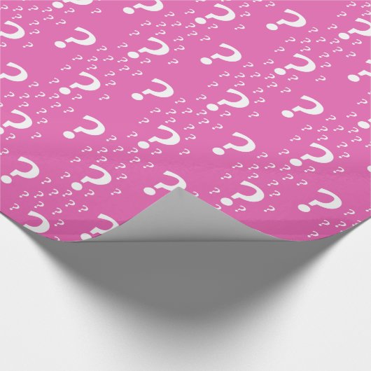 Rätsel-Fragezeichen rätseln pink Geschenkpapier (Ecke)