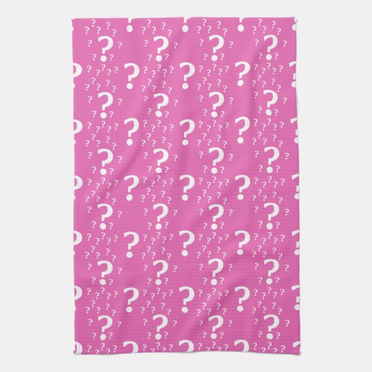 Rätsel-Fragezeichen rätseln pink Geschirrtuch (Vertikal)