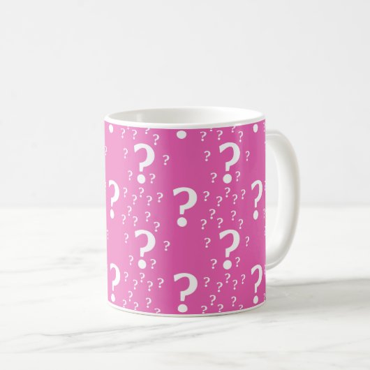 Rätsel-Fragezeichen rätseln pink Kaffeetasse (VorderseiteRechts)