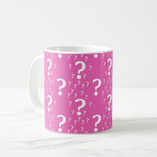 Rätsel-Fragezeichen rätseln pink Kaffeetasse (Vorderseite Links)