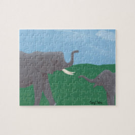 Rätsel für Mutter und Kind Elefanten Puzzle