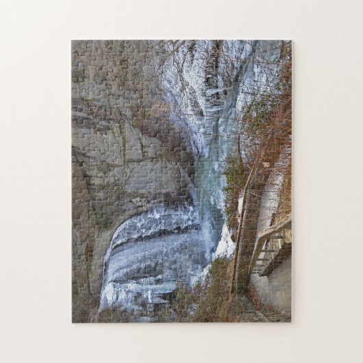 Rätsel - gefroren, Blick auf Glass Falls Puzzle (Vertikal)