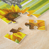 Rätsel Gelbgelber Streifen, Sonnenblumenvögel Puzzle (Seite)