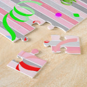 Rätsel Happy Birthday Pink Stripe Puzzle (Seite)