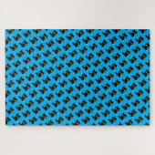 Rätsel Herausforderung Black Kitty Cat Blue Puzzle (Horizontal)