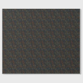 Rätsel - Herbst Umriss schwarzer Hintergrund Geschenkpapier (Flach)
