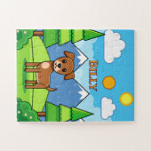 RÄTSEL: KINDER Cute Hund & Berge Kinder Puzzle (Horizontal)