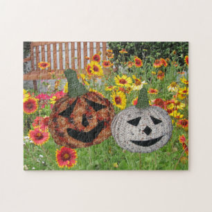 Rätsel - Kürbisse in den Blumen Puzzle