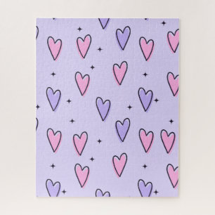 Rätsel Lila Rosa Herzen Frohen Valentinstag Puzzle