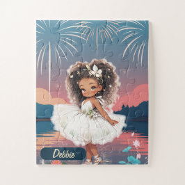 RÄTSEL: Mädchen Afroamerikanisches Mädchen Feuerwe Puzzle