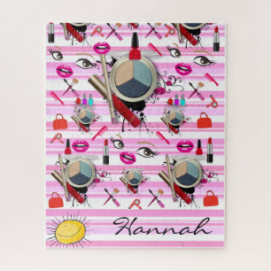 Rätsel Makeup Pink & White Strip Puzzle