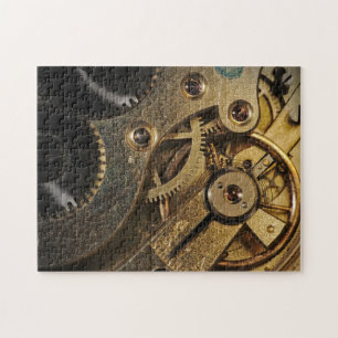 Rätsel: Messing Herzhaft. Uhrwerk Puzzle