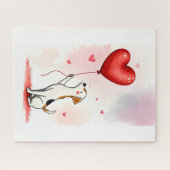 Rätsel Rote Herzen Frohen Valentinstag Hund Puzzle (Horizontal)
